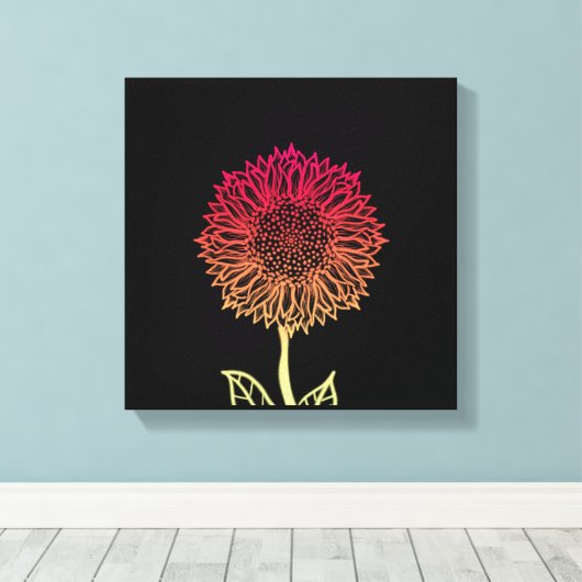 De zonnebloem canvas afdruk (Insitu (Houten vloer))