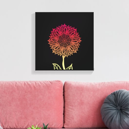 De zonnebloem canvas afdruk (Insitu (Woonkamer))