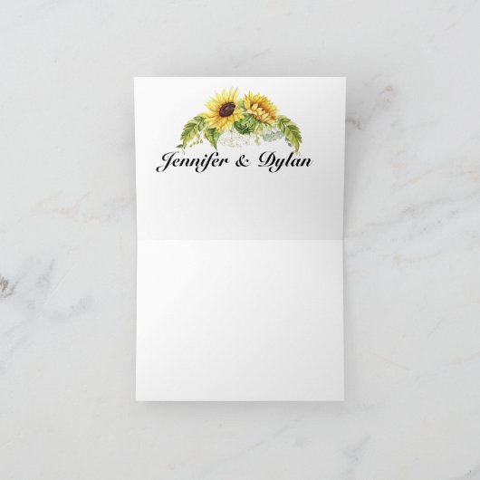 De zonnebloem dankt u of Lege Nota Bedankkaart (Binnen)