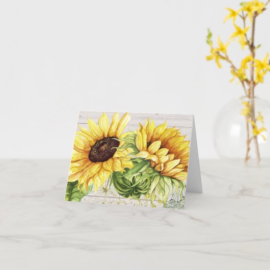 De zonnebloem dankt u of Lege Nota Kaart (Gele Bloem)