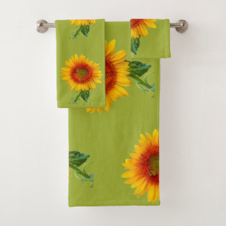 DE ZONNEBLOEM DIE DANST BAD HANDDOEK