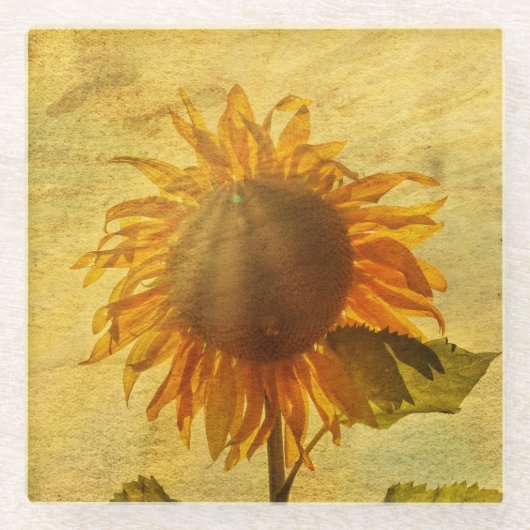 De Zonnebloem Glazen Onderzetter (Voorkant)