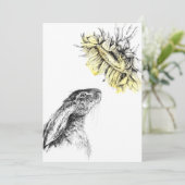 De zonnebloem haas kaart (Staand voorkant)