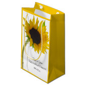 De zonnebloem op Wit Huwelijk dankt u Klein Cadeauzakje (Voorkant Gekanteld)