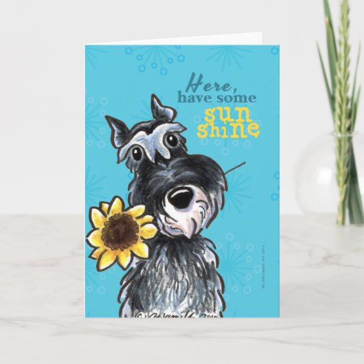 De zonnebloem Schnauzer juicht omhoog toe Kaart (Voorkant)