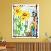 De Zonnebloem Tuin Canvas Afdruk (Insitu (Woonkamer))