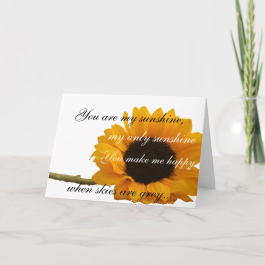 De zonnebloem u is Mijn Kaart van de Zonneschijn (Voorkant)