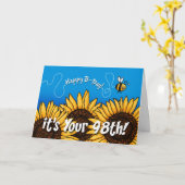 de zonnebloem van de bijensleep - 98 jaar oud kaart (Gele Bloem)