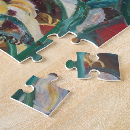 De zonnebloem-vrouw #1 legpuzzel (Zijkant)