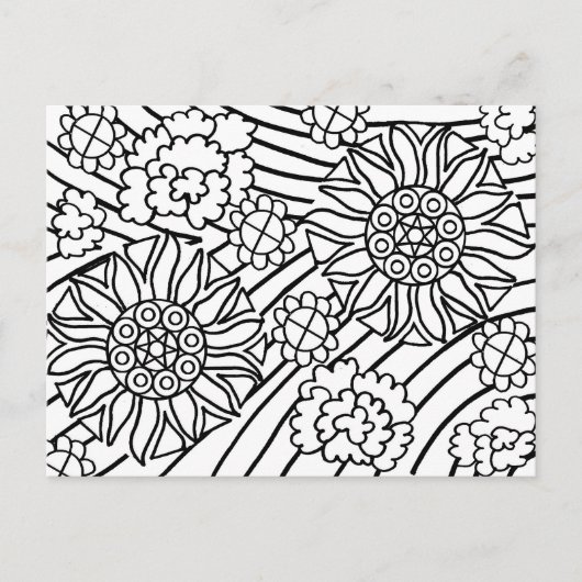 De zonnebloemen in de Zomer kleuren uw kaart (Voorkant)