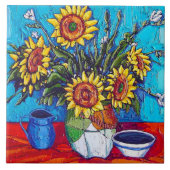 De zonnebloemen Tile Tegeltje (Voorkant)