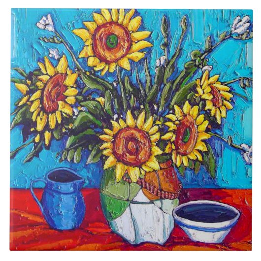 De zonnebloemen Tile Tegeltje (Voorkant)