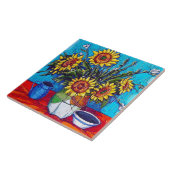 De zonnebloemen Tile Tegeltje (Zijkant)