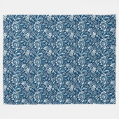 De Zonnebloemen van William Morris, Marineblauw en Fleece Deken (Voorkant (Horizontaal))