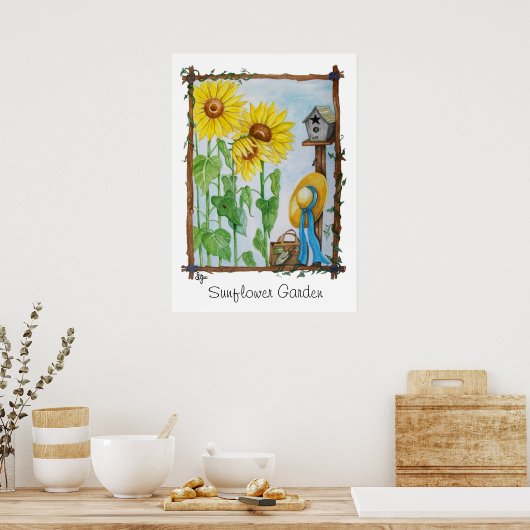 De zonnebloempitten poster (Keuken)