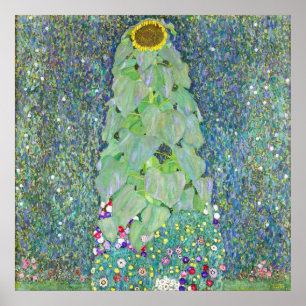 De zonnebloemschilderij van Gustav Klimt Poster