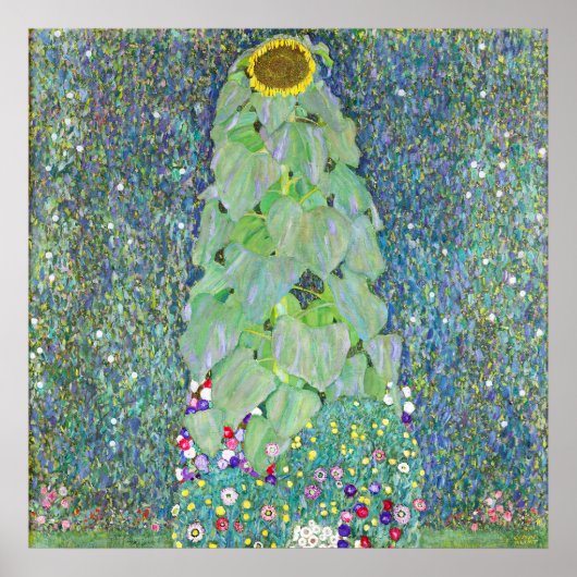 De zonnebloemschilderij van Gustav Klimt Poster (Voorkant)