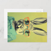 De zonnebril Bunny: Een Retropictogram voor je hui Briefkaart (Voorkant / Achterkant)