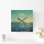 De zonneslagenstrand opzuigen vierkante klok (Huis)