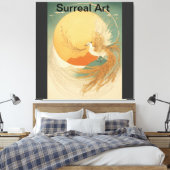 De zonnewende dans van de Phoenix Canvas Afdruk (Insitu (Slaapkamer))