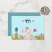 De zonnige dag van de Paasdag van Bunny gelukkigen Notitiekaartje (Voorkant / Achterkant in situ)