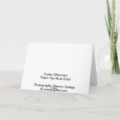 De zonnige Middag dankt u nota neemt van Kaart (Achterkant)