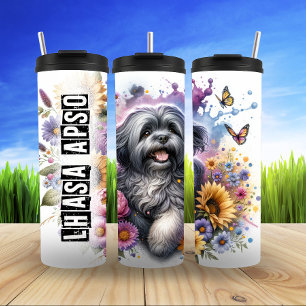 De zonnige spruit van de Lakeland Terrier Thermosbeker