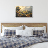 De Zonovergoten Klokkentoren van het Dal Canvas Afdruk (Insitu (Slaapkamer))