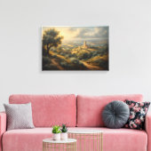 De Zonovergoten Klokkentoren van het Dal Canvas Afdruk (Insitu (Woonkamer))