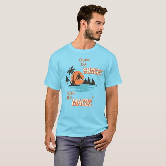 De zonsondergang achtervolgen t-shirt (Voorkant volledig)