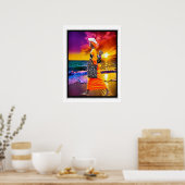 De zonsondergang bewonderen poster (Keuken)