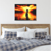 De zonsondergang binnenvaren canvas afdruk (Insitu (Slaapkamer))