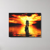 De zonsondergang binnenvaren canvas afdruk (Voorkant)