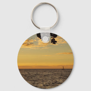 De zonsondergang binnenvaren sleutelhanger