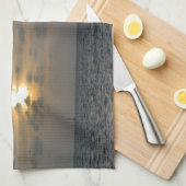 De zonsondergang binnenvaren theedoek (Quarter Fold)