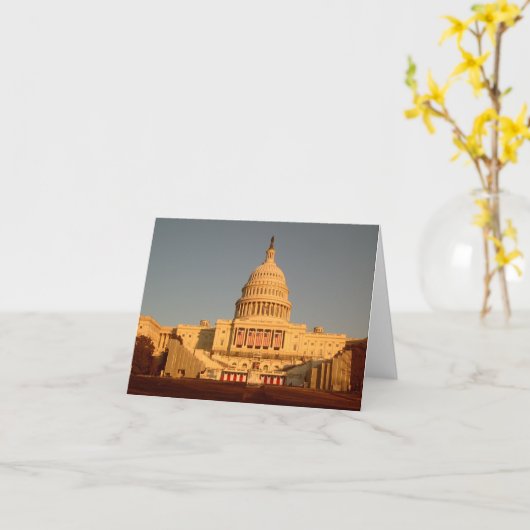 De Zonsondergang Notecard van het Capitool Kaart (Gele Bloem)