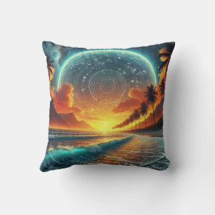 De zonsondergang op het strand kussen