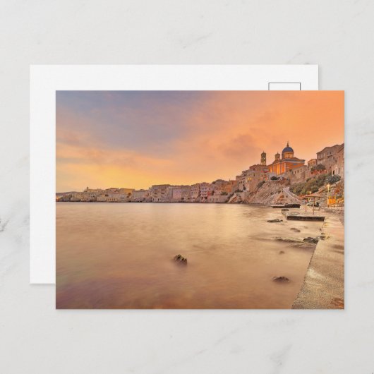 De zonsondergang van Agios Nikolaos op het eiland  Briefkaart (Voorkant / Achterkant)