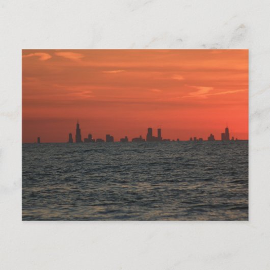 De Zonsondergang van Chicago Briefkaart (Voorkant)