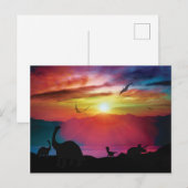 De Zonsondergang van de dinosaurus Briefkaart (Voorkant / Achterkant)