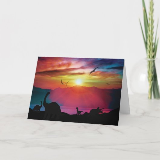 De Zonsondergang van de dinosaurus Kaart (Voorkant)