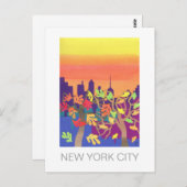 De Zonsondergang van de herfst over Briefkaart NYC (Voorkant / Achterkant)