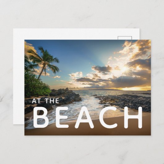 De Zonsondergang van de Inham van het Strand van Briefkaart (Voorkant / Achterkant)