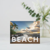 De Zonsondergang van de Inham van het Strand van Briefkaart (Staand voorkant)