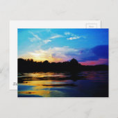 De zonsondergang van de regenboog op bergMeer Briefkaart (Voorkant / Achterkant)