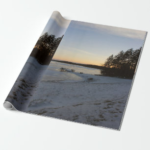 De Zonsondergang van de winter Cadeaupapier
