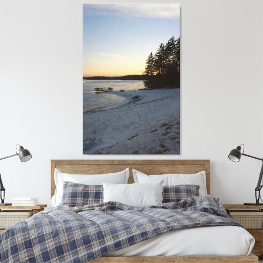 De Zonsondergang van de winter Canvas Afdruk (Insitu (Slaapkamer))