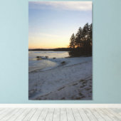 De Zonsondergang van de winter Canvas Afdruk (Insitu (Houten vloer))