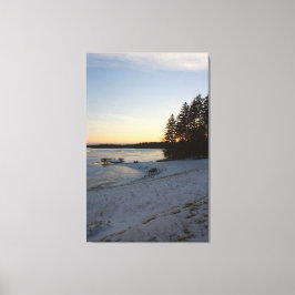 De Zonsondergang van de winter Canvas Afdruk