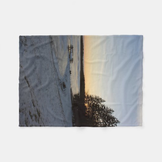 De Zonsondergang van de winter Fleece Deken (Voorkant (Horizontaal))